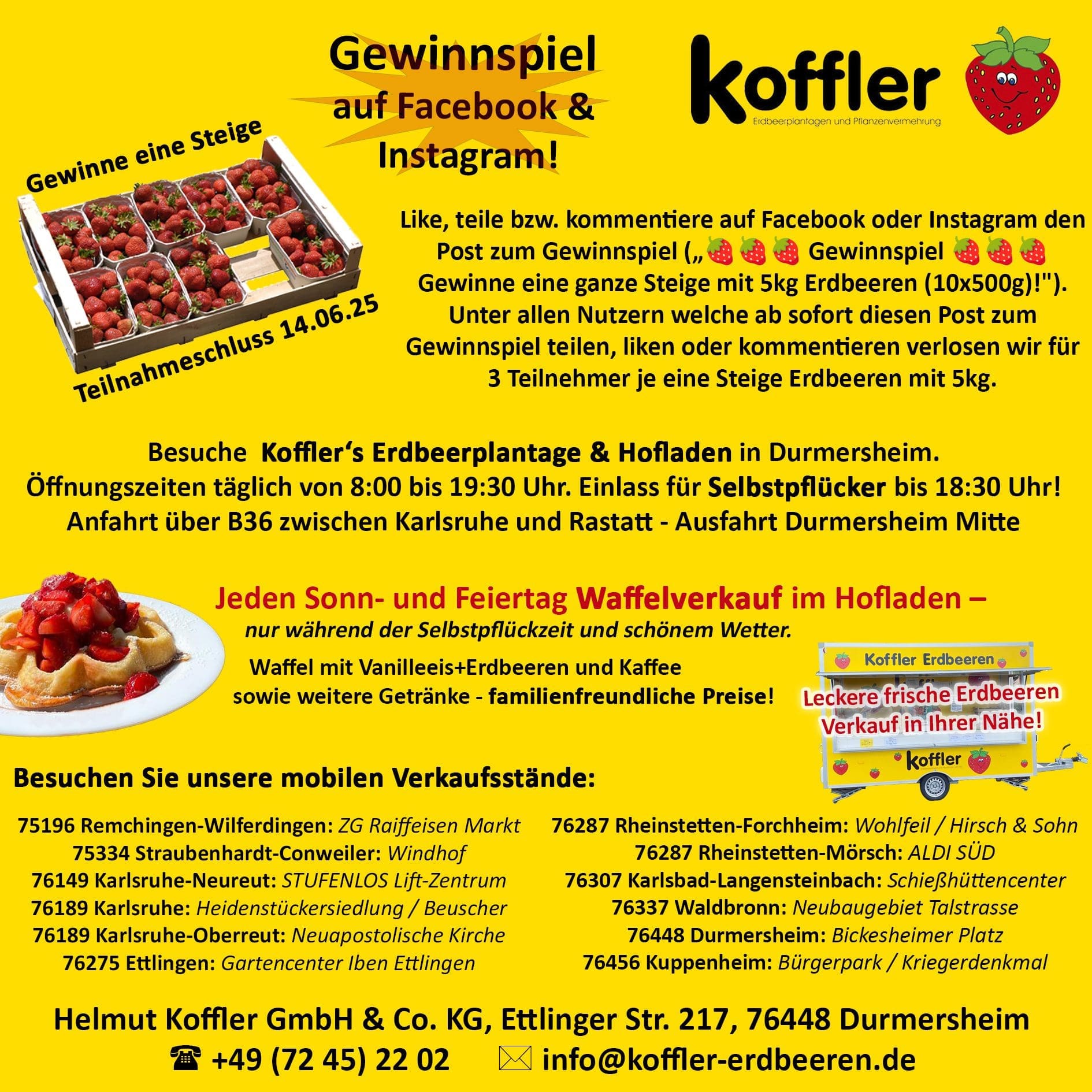 🍓🍓🍓 Gewinnspiel 🍓🍓🍓 Gewinne eine ganze Steige mit 5kg Erdbeeren (10x500g)!