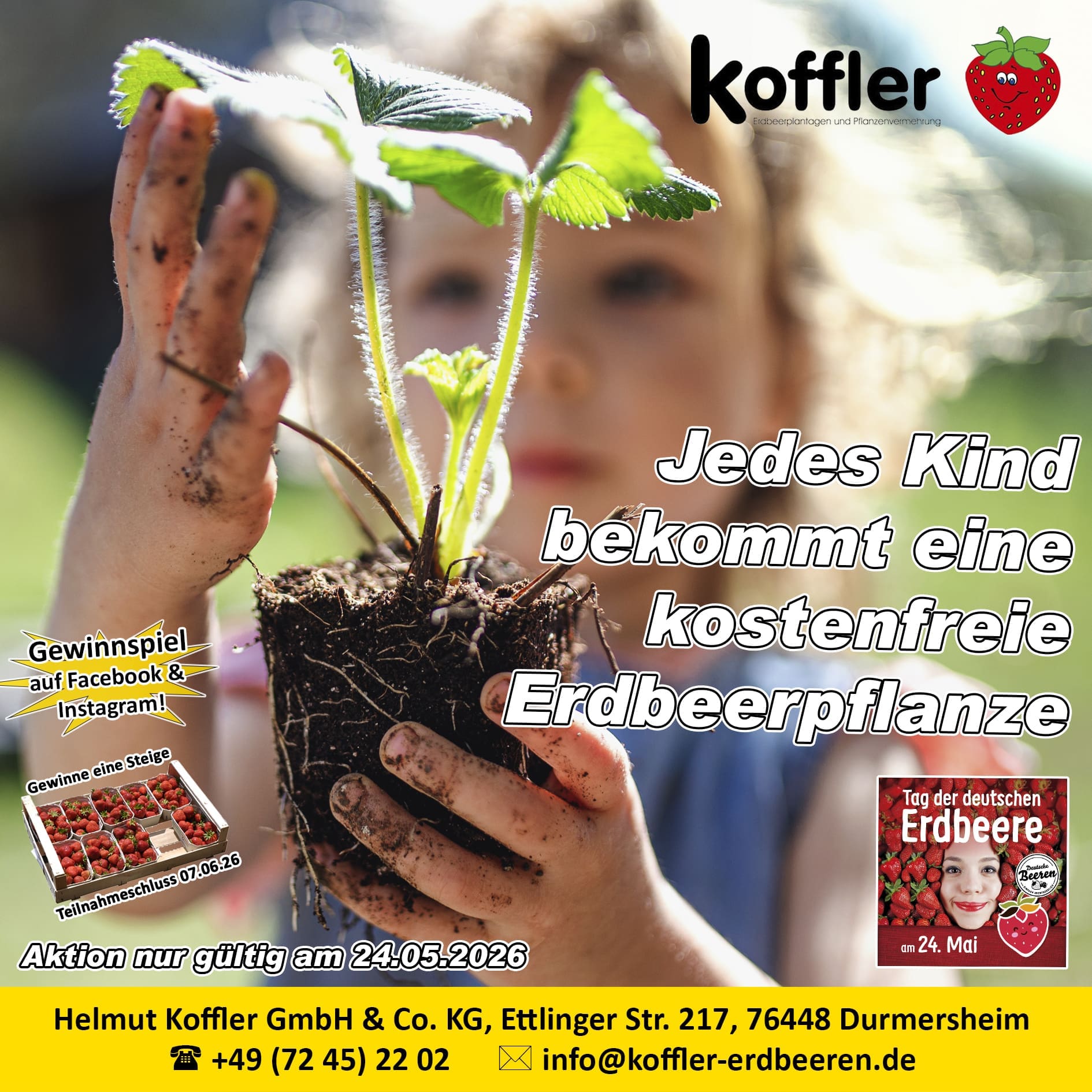 🍓 Tag der Deutschen Erdbeere am Sonntag & Gläserne Produktion am Montag! 🎉☀️